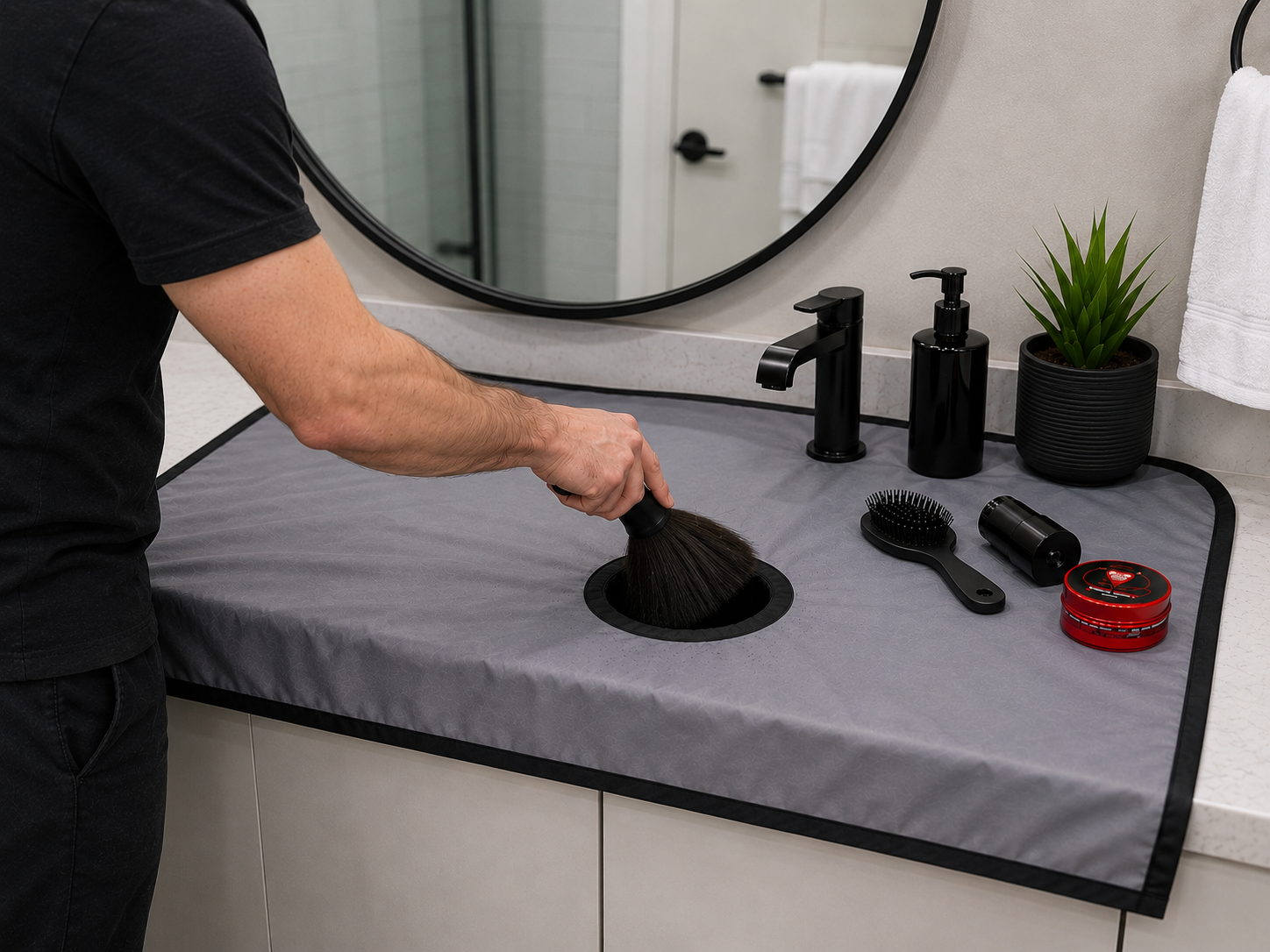 Mess-free grooming demonstration